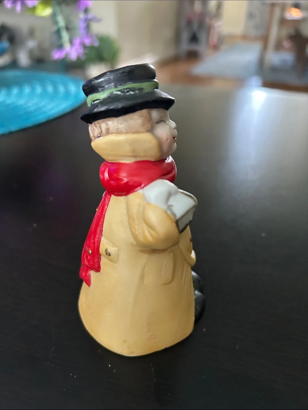JASCO Hand-Painted Caroler Figurine with Red Scarf